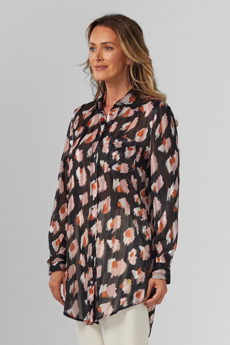 Aurora Floral Pattern Long Shirt