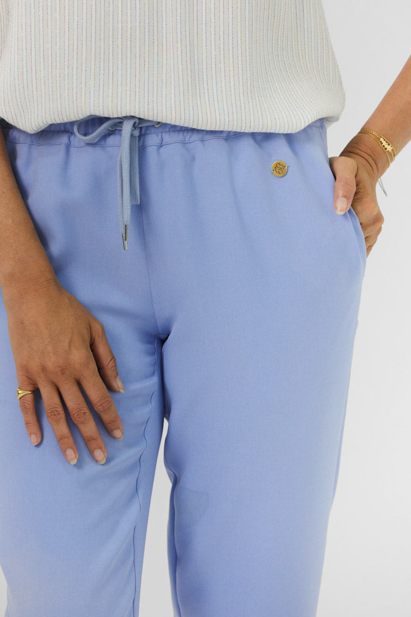 D2D Baby Blue Trousers Full-Stretch Waist