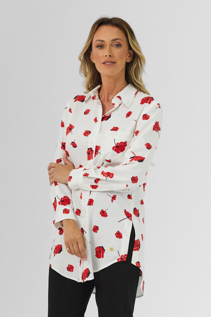 Aurora Red Poppy Shirt