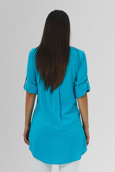 Aurora Turquoise Long Shirt