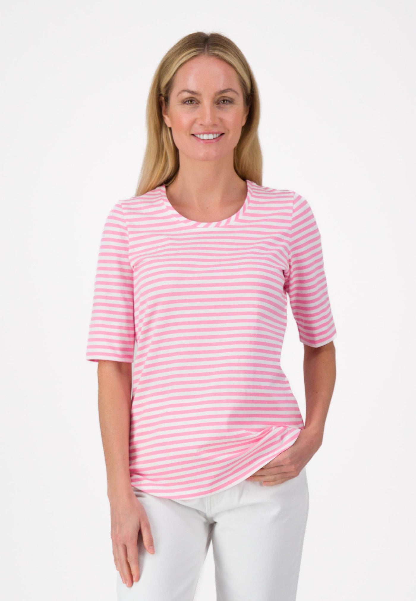 Pink and White Stripe T-SHirt