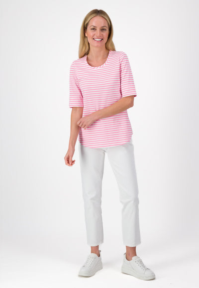 Pink and White Stripe T-SHirt