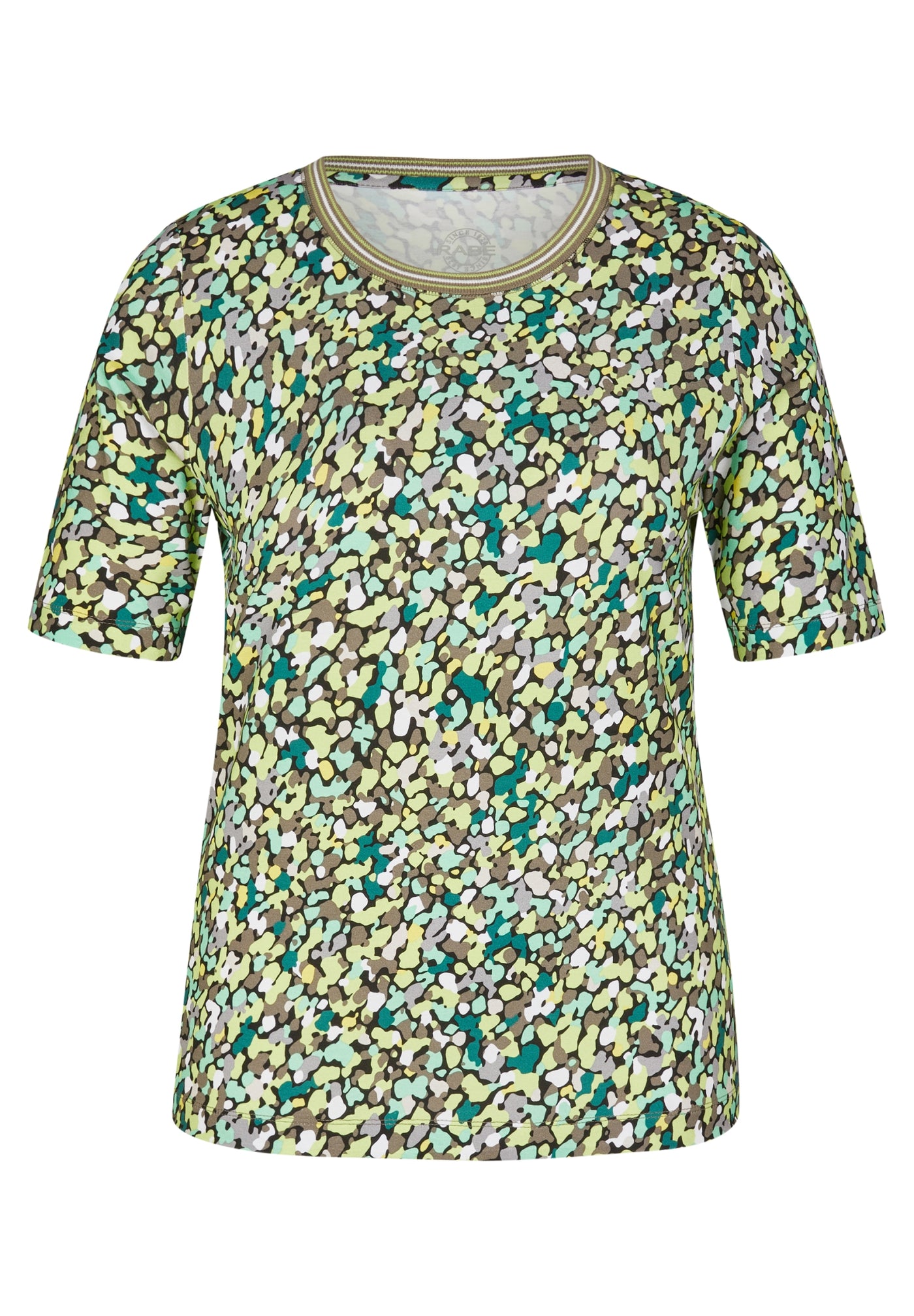 Lime Multicoloured T-Shirt with Round Neck